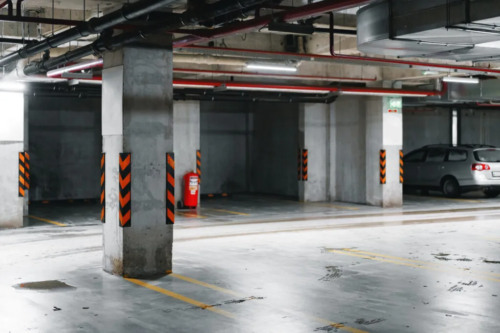 Underground car parking in the shopping center