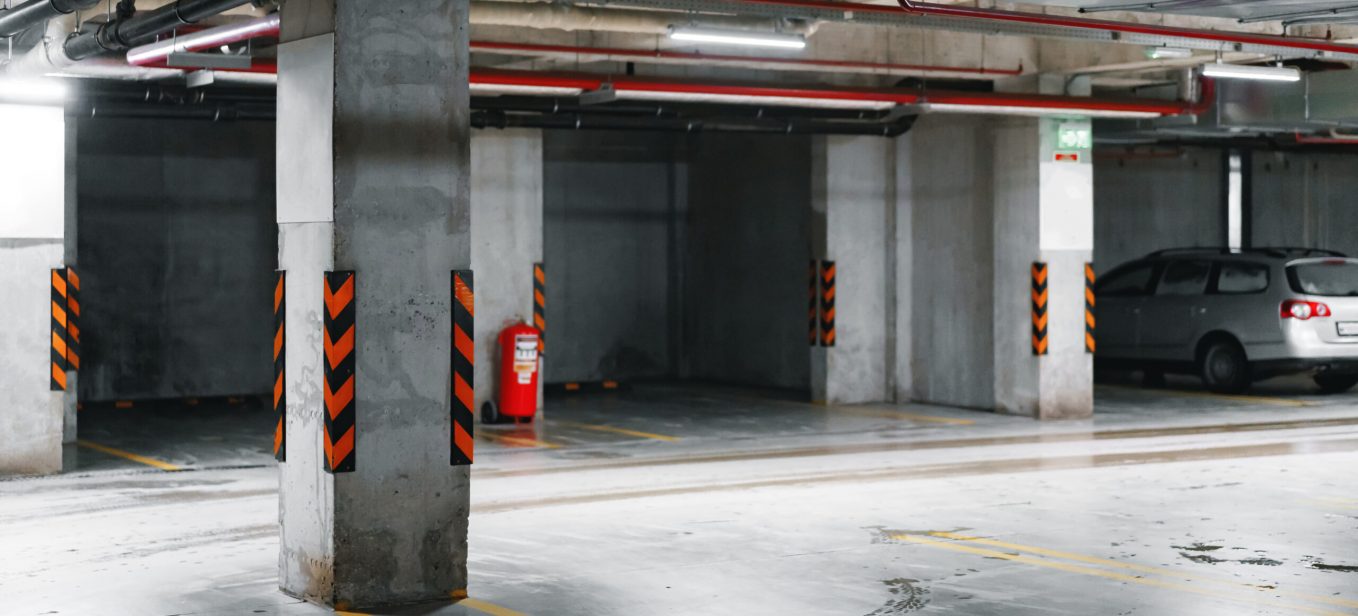 Underground car parking in the shopping center